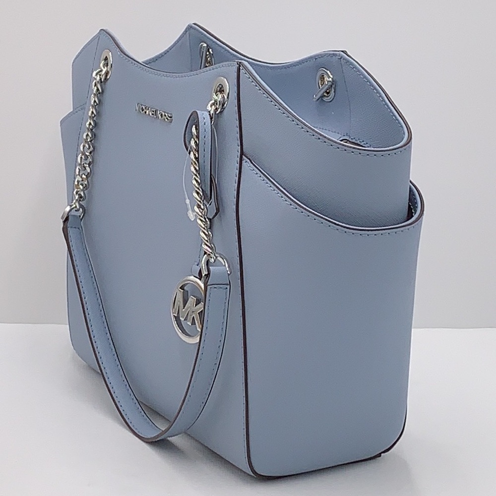 MICHAEL KORS LARGE CHAIN SHOULDER TOTE PALE BLUE COLOR - Picture 16 of 16